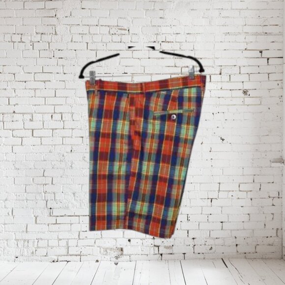 Jack Nicklaus Men's Golf Short Plaid Red Blue Green - Picture 4 of 4